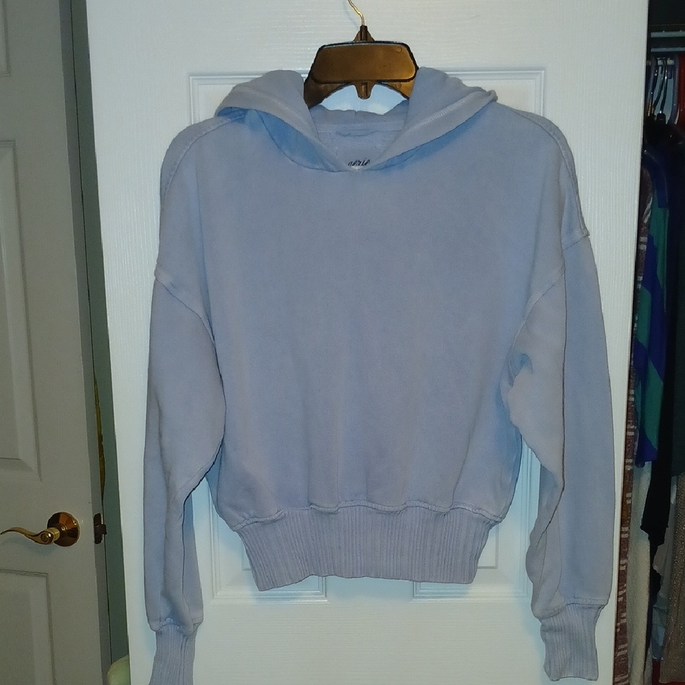 Aerie Blue Oversized Crop Hoodie Women's XXS
